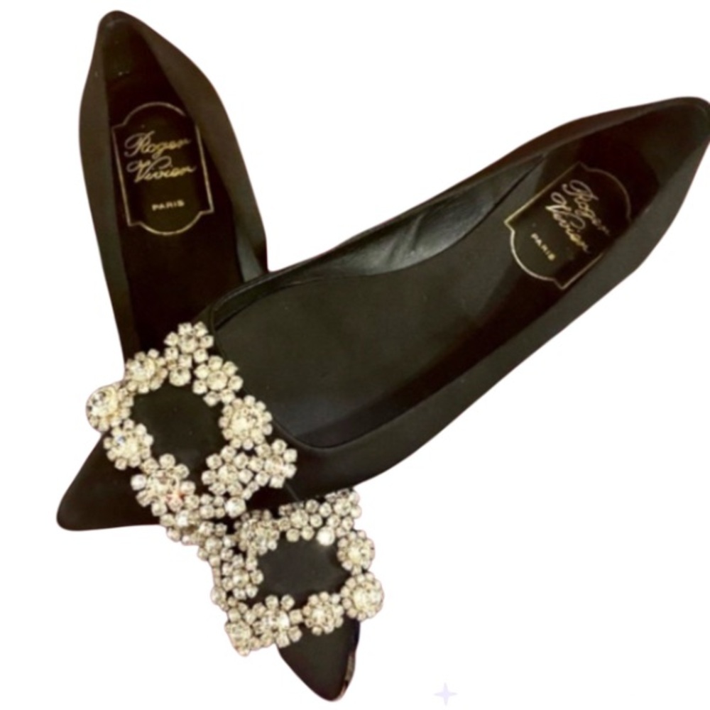 Roger Vivier, Flower Strass buckle ballerinas with crystal flowers